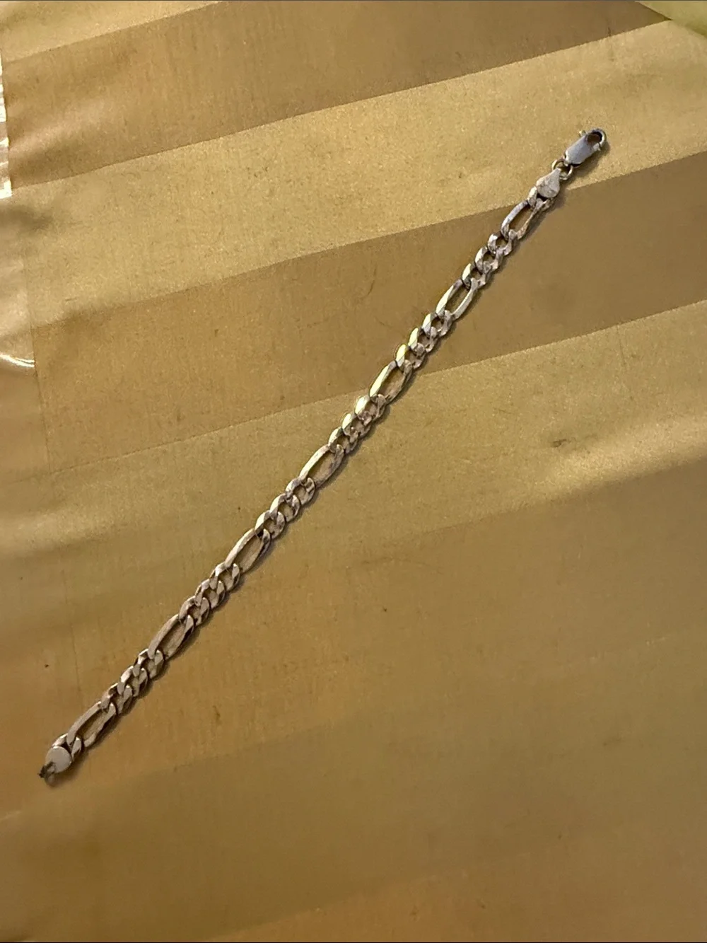 Large sterling silver Figaro bracelet